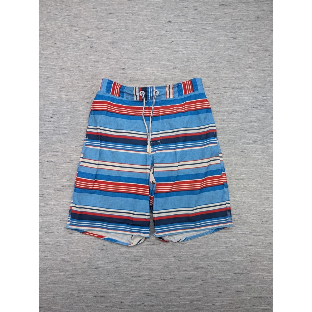 johnnie-O Swim‎ Shorts Mens Medium Board Trunks Beachwear Striped Patriotic